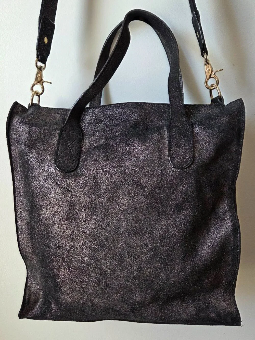 EUC ERIN CONDREN GENUINE LEATHER TOTE SHIMMER BAG LARGE